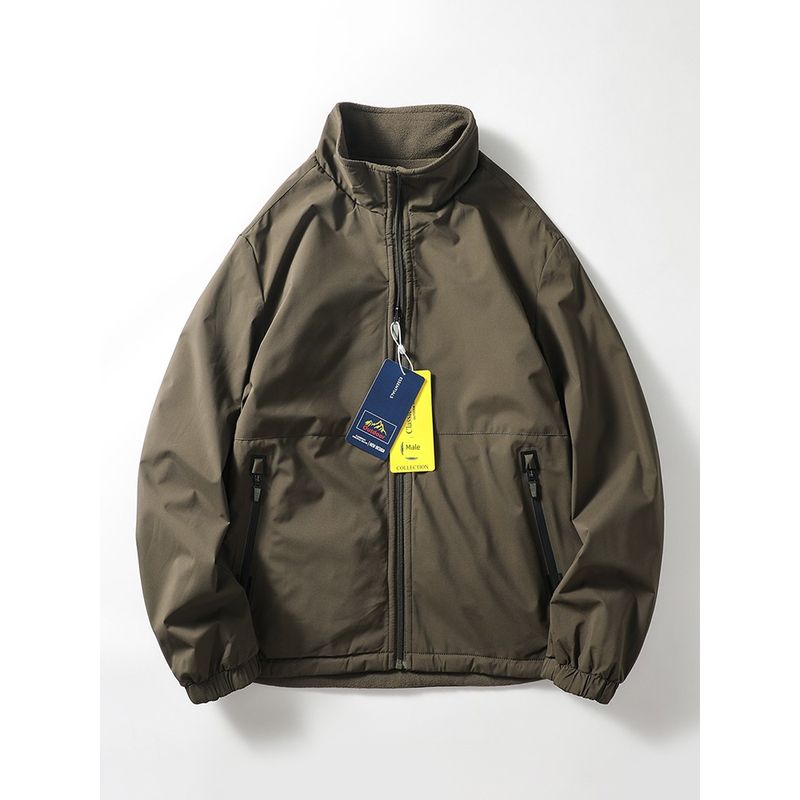 Both Sides Wear Winter Windproof Waterproof Jacket Outwear Army Green XL