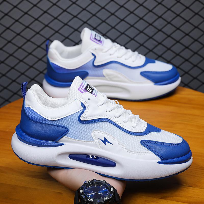 

Flying woven men s shoes breathable mesh trendy sneakers casual running shoes thick-soled wear-resistant dad trendy shoes 45