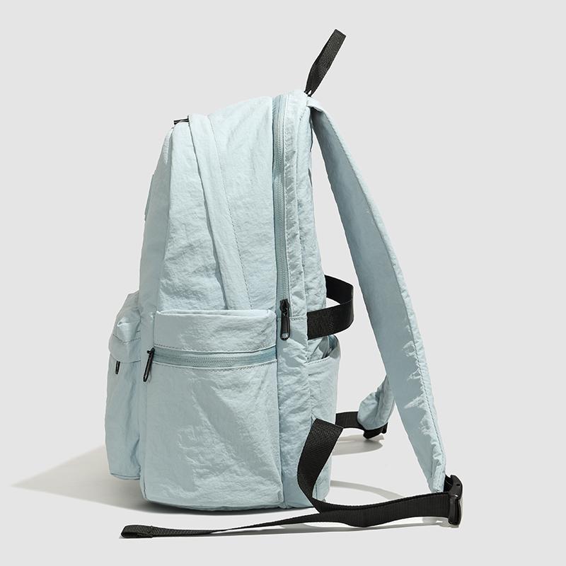 Outdoor Nylon Backpack Women Solid Color Backpack Student Schoolbag