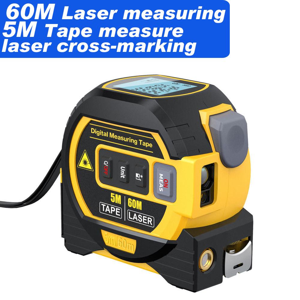 Laser Distance Meter Measuring Tape Measure Digital Laser Rangefinder Digital Electronic Roulette Stainless 5m Tape Ruler