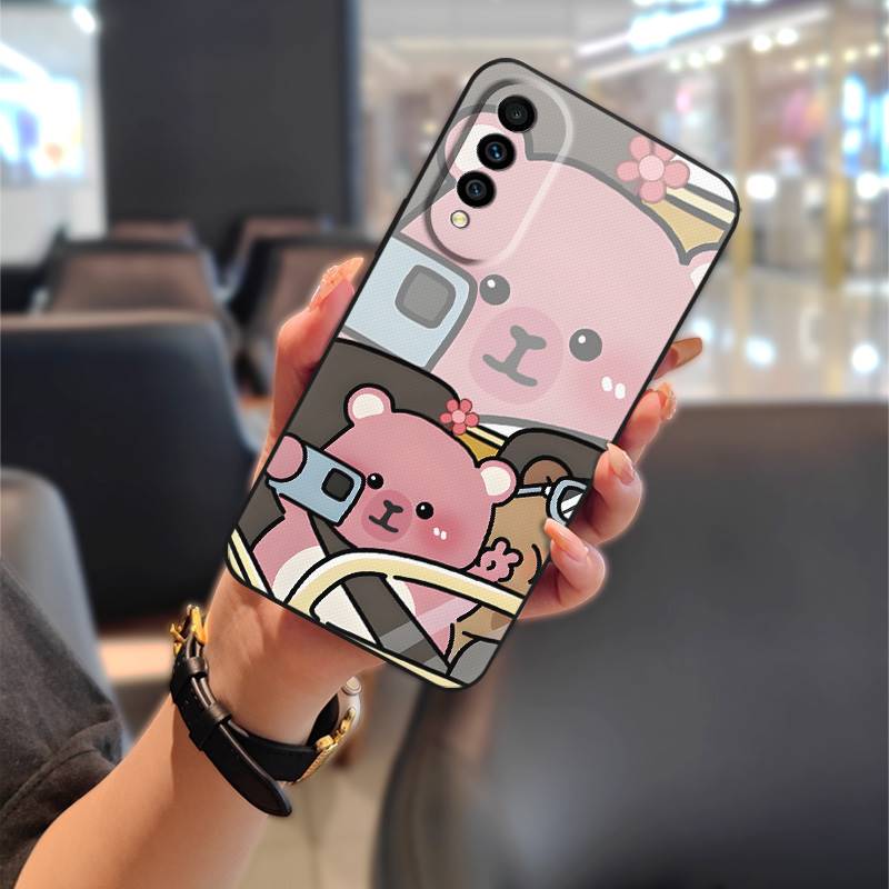 Anti-dust Silicone Phone Case For Wiko T50 Full Wrap Couple Phone Pouch Waterproof Shockproof Durable Cartoon Back Cover