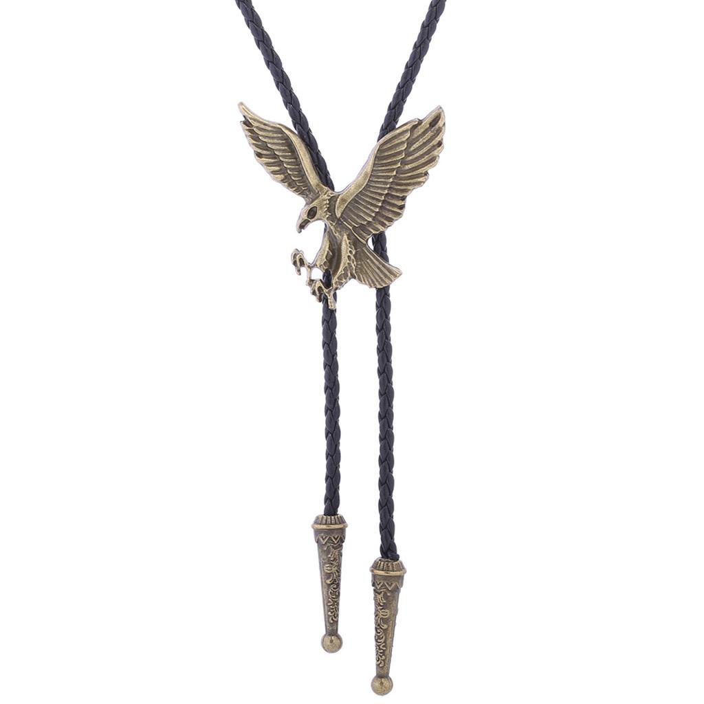 Relief Eagle Buckle Decors Bolo Tie for Men Women Bridegroom Wedding Necklace Western Cowboy Necktie Bolo Tie for Shirt