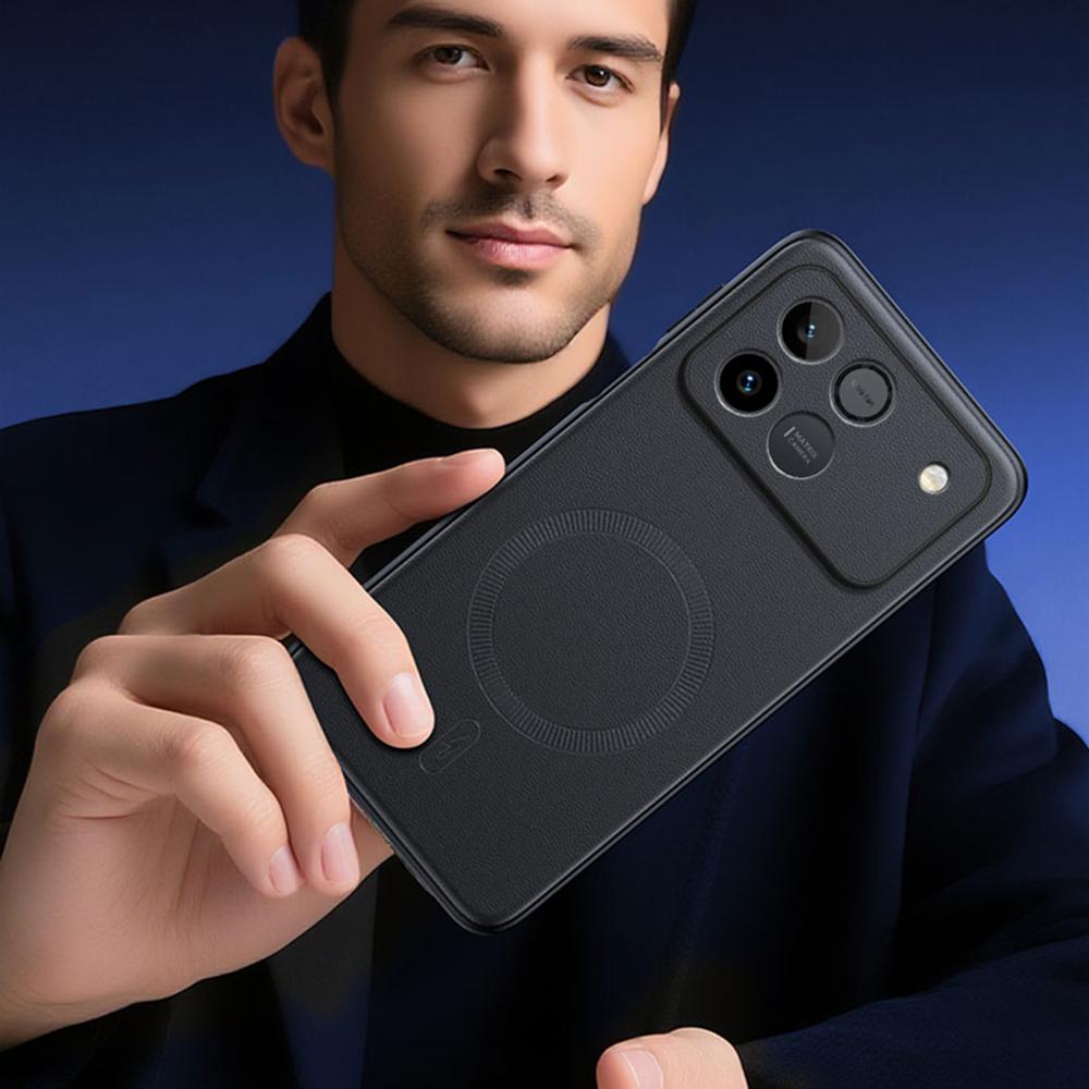 For Honor Win RT 5G Magnetische Hülle Lederbeschichtetes TPU + PC Handyhülle