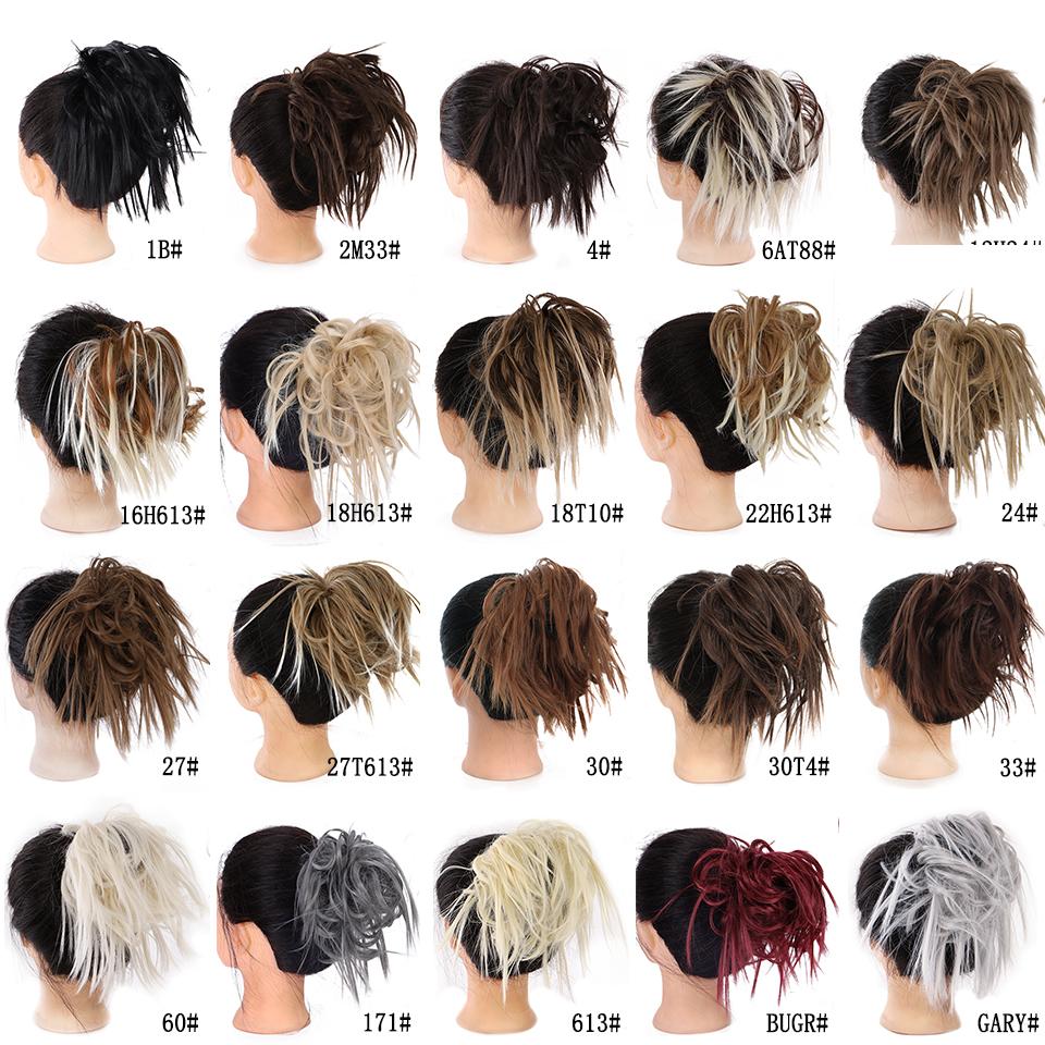Chignon Disordinati Wrap su Elastico in Gomma Coda di Cavallo Fibra Sintetica ad Alta Temperatura Scrunchie Updo Parrucche KTB