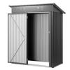 1533 X 876 X 1815 Mm Metal Garden Shed, Storage Building with Lockable Door & 2 Louver Vents, Sloped Roof Metal Outdoor Storage Shed, Tool Sheds