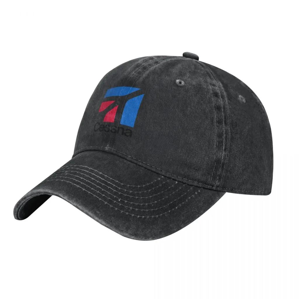 Cessna Logo Baseball Caps Fashion Washed Denim Hats Outdoor Adjustable Casquette Streetwear Baseball Cowboy Hat for Unisex Women