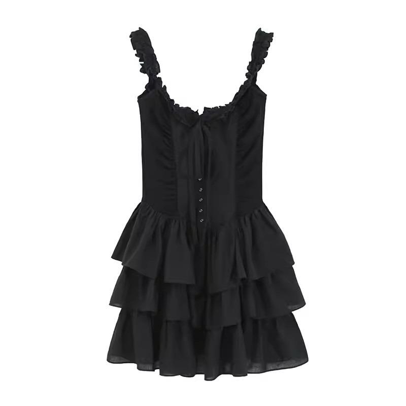 Französisches Trägerkleid Damen Sommer Haute Couture Stil Basiskleid