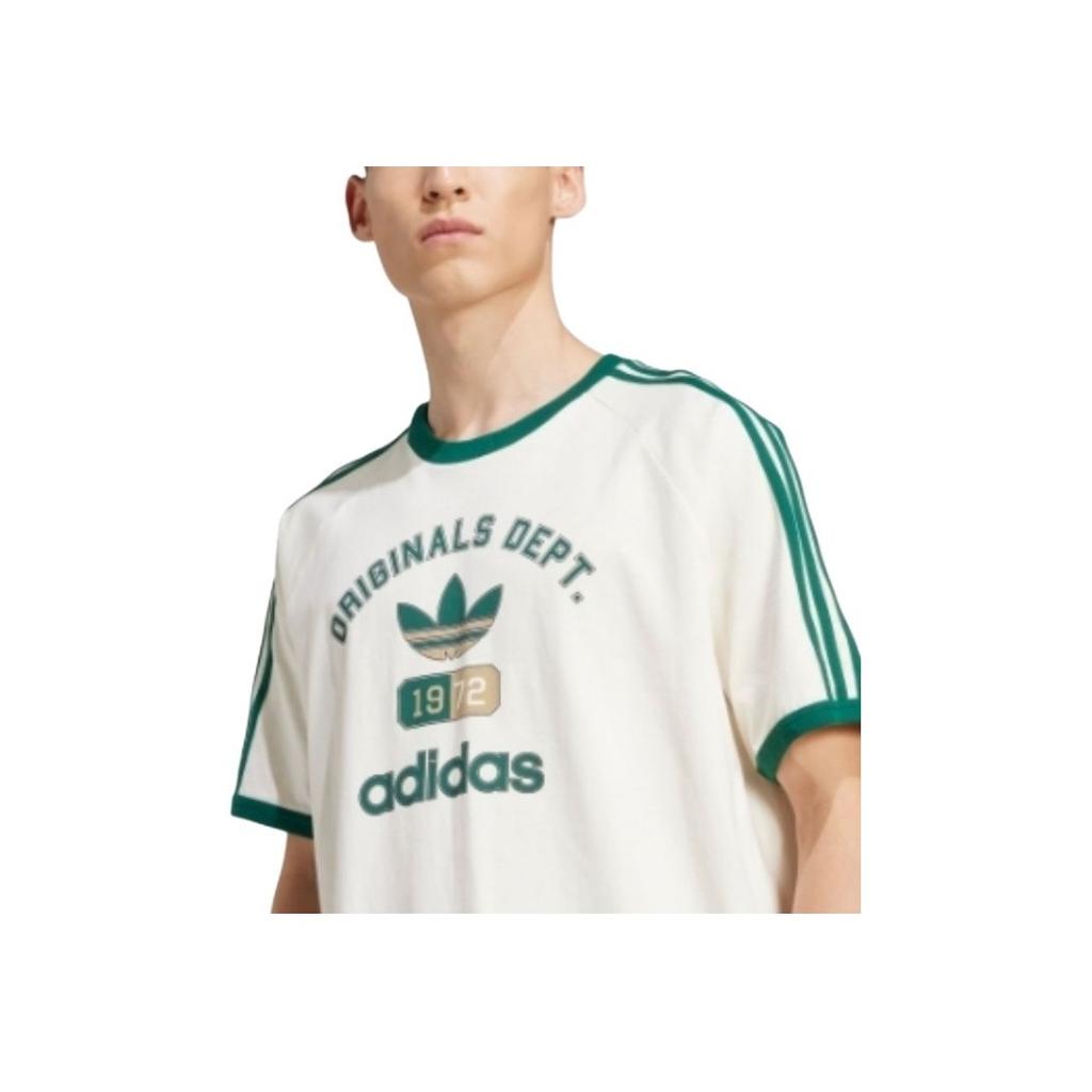 Adidas Originals SS25 Classic Series Brand Logo Loose Fit Crew Neck Raglan Short Sleeve T-Shirt Men Tops Han-Jade-White KD6266