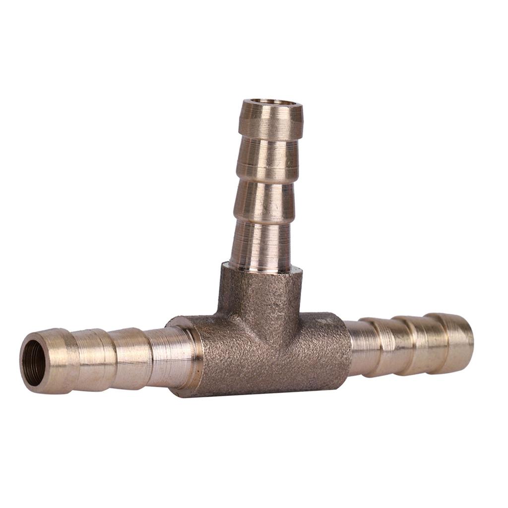 Brass T Piece 3 Way Fuel Hose Joiner Connector 6mm For Compressed   Oil Gas Pipe