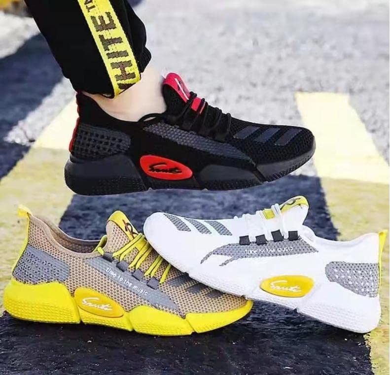 Emptio Air Fitness Mesh Sports Sneakers for Perfect for Stylish Hiking Black Heel-Mounted Men, Breathable, Slip-On, Customizable, Running, Walking,