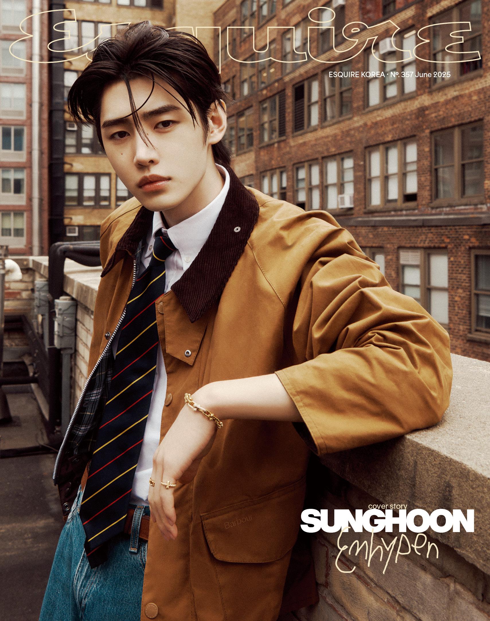 

ESQUIRE Корея 2025 Июнь ENHYPEN JAKE & SUNGHOON K POP, KSTAR, KFASHION, KBeauty Cover C