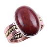 Natural Unakite Gemstone Handmade 925 Sterling Silver Two Tone Ring S.7.5 f5f13