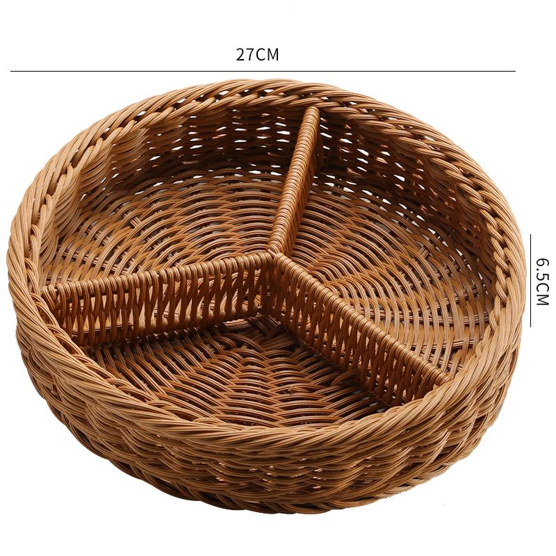 Imitation Rattan Storage Basket Fruit Basket Snack Tray Refreshment Tray Candy Box Dried Fruit Plate Fruit Plate Storage Box