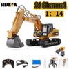 Huina 550HD 1/14 RC Excavator 21CH Alloy RC Remote Control Truck Toys Double Track Engineering Vehicle Construction Toy