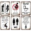 Vintage Tin Sign Bathroom Poster Decoration Bathroom Vintage Metal Plate Wall Art Bathroom Decoration Wall Painting Aesthetics
