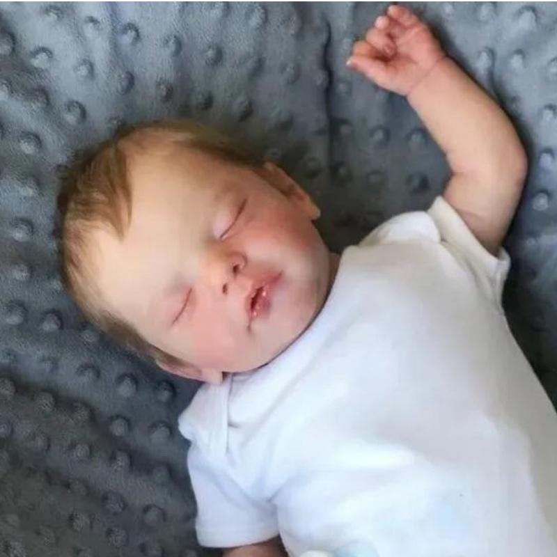 

46 см готовая кукла реборн Сэм реалистичная спящая мягкая хлопковая кукла новорожденная кукла 3D кожа видимые вены с укорененными волосами переработанные детские куклы для детей 48cm Cloth Body Doll