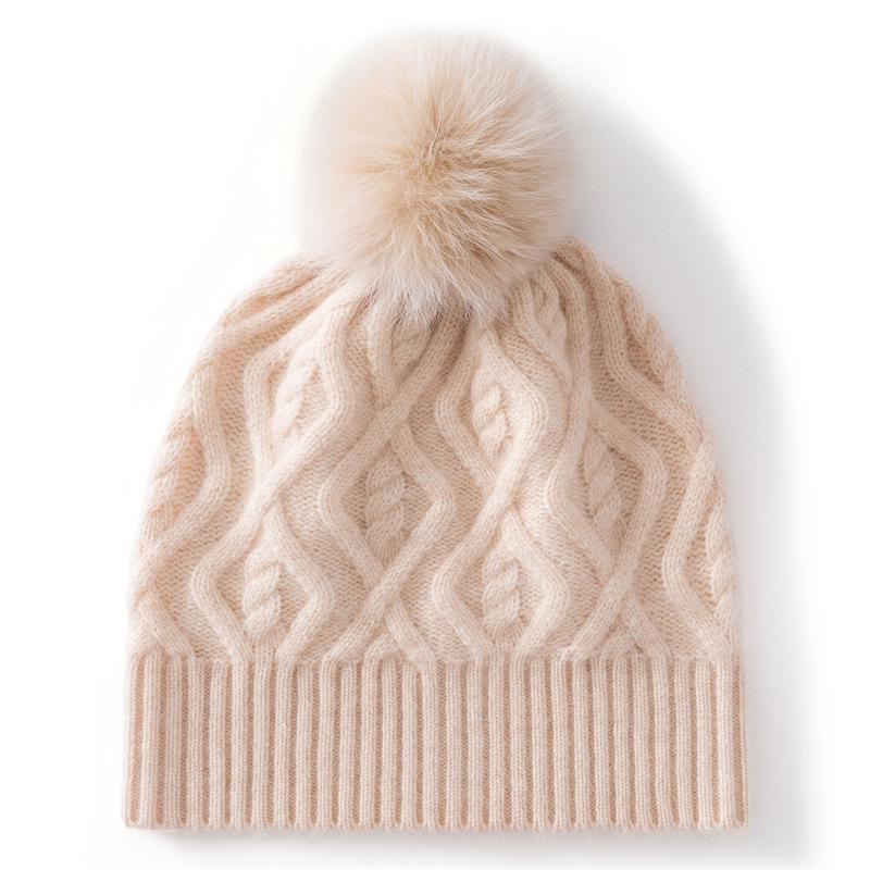 Warm Knit Cashmere Slouchy Hat: Versatile, Ear-Protective Head Covering for Autumn & Winter, Fits Large Circumferences
