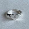 eveningbell [silver925] birthstone Love crest ring (glossy/2 colors)