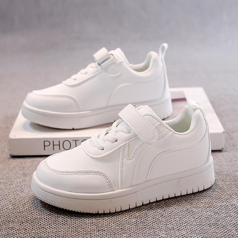 Children's Little White Shoes 2025 Spring and Summer New Girls' White Sports Shoes Students Breathable Net Shoes Boys' Casual Board Shoes