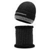 Winter Warm Wool Hat Neck Protection Two-Piece Set Men's Outdoor Sports Windproof Plush Hat Thick Woven Hat
