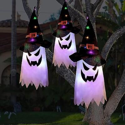 Decorazioni di Halloween All'aperto di grandi dimensioni Appeso illuminato Incandescente Fantasma Cappello da strega Decor con luci String Decorazioni di Halloween