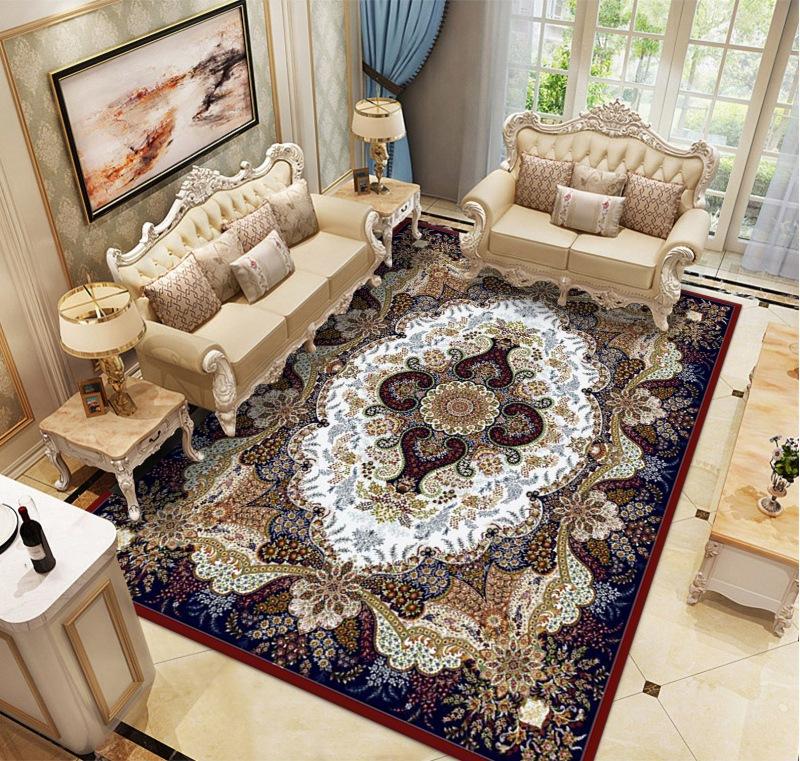 Ethnic Style Carpet Persian American Retro Living Room Sofa Coffee Table Carpet Household Bedroom Bedside Carpet Mat