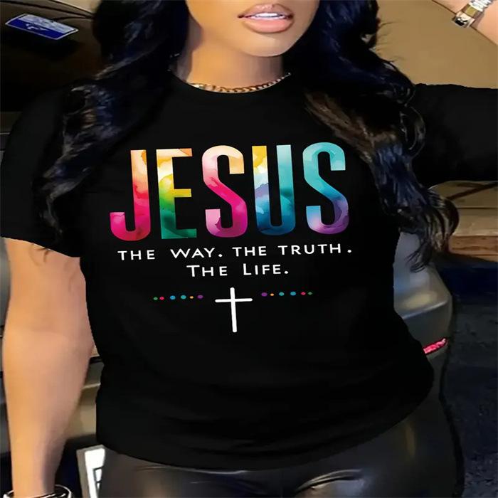 Summer Round Neck Pure Cotton Top Fashionable Casual Fashion Short Sleeved Women's Printed T-shirt