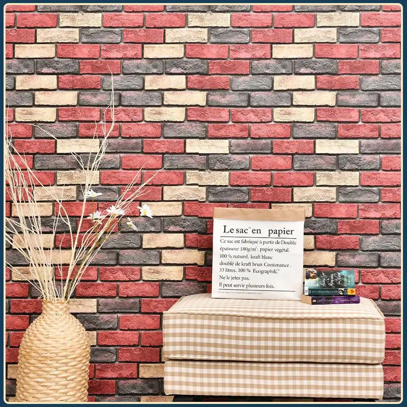 Wall Stickers Brick 3D Wallpaper Self-adhesive Restaurant Wall Skirt Wallpaper Waterproof Moisture-proof Background Papier Peint