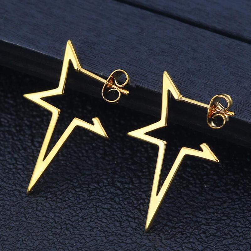 Big Star Earings Punk Stud Earrings Women Minimalist Jewelry Rose Gold Color Stainless Steel Earrings 2024 Piercing Accessories