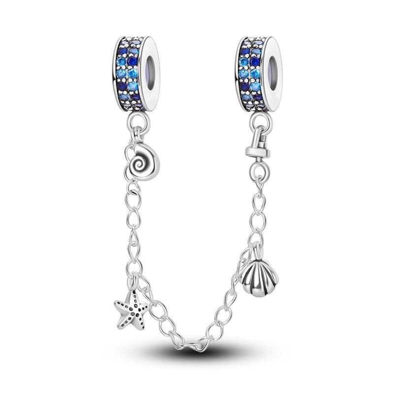 S925 Silver Ocean  Dolphin Whale Pendant Beaded Bracelet Necklace DIY Jewelry Set