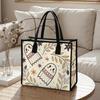 Cute Ghost Pattern Tote Bag Casual Portable Shopping Handbag for Daily Use