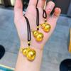 Classic Chinese style stereoscopic gourd pendant black rope exquisite luster necklace dazzling style banquet jewelry