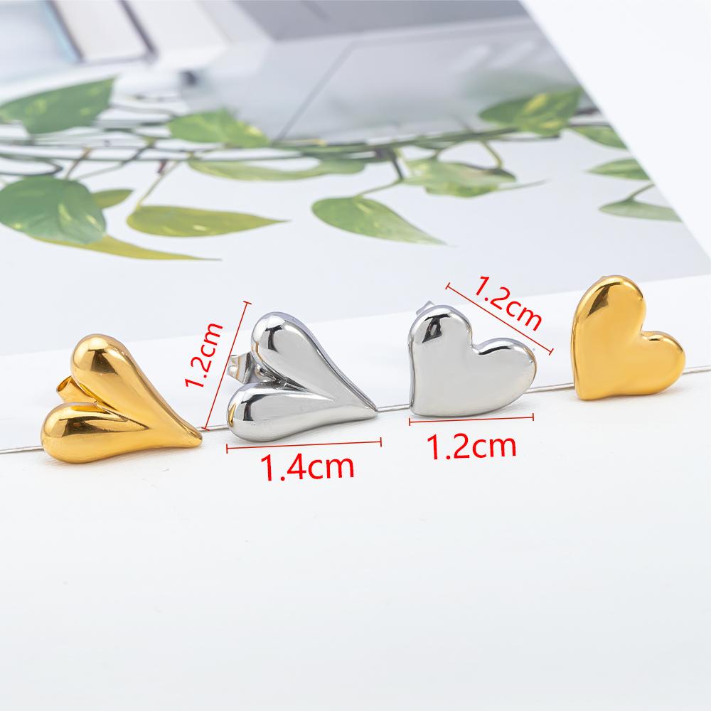 1Pair Mini Stainless Grid Design Steel Love Heart Stud Earrings for Women Girl Party Accessories DIY Jewelry Making Earring Base