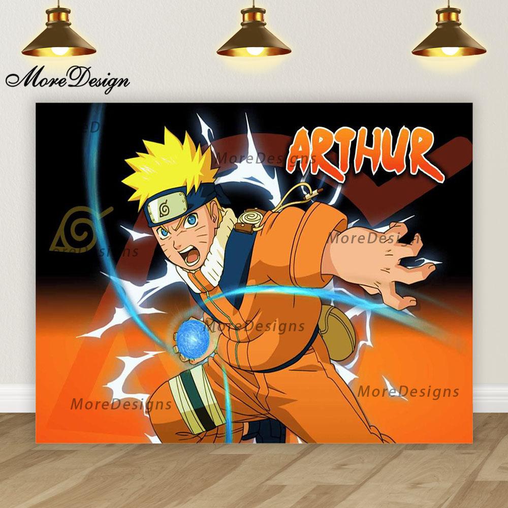 Naruto Banner Photography Backdrop for Kids Birthday Party Decoration for Children Vinyl Polyester Fabric Background474