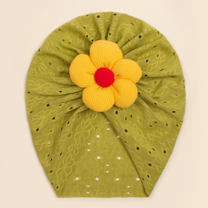 Autumn new children's hole pattern hat, baby breathable flower pullover hat, baby hat