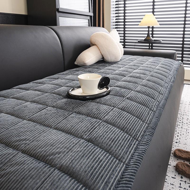 Four Corduroy Sofa Cover Thick Plush Non-slip Cushion Sectional