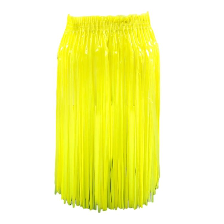 Неоновые украшения для вечеринки Юбка с бахромой из фольги Люминесцентные кисточки Короткая юбка-запаска Юбка с кисточками для танца живота Хип-шарф с кисточками жёлтый