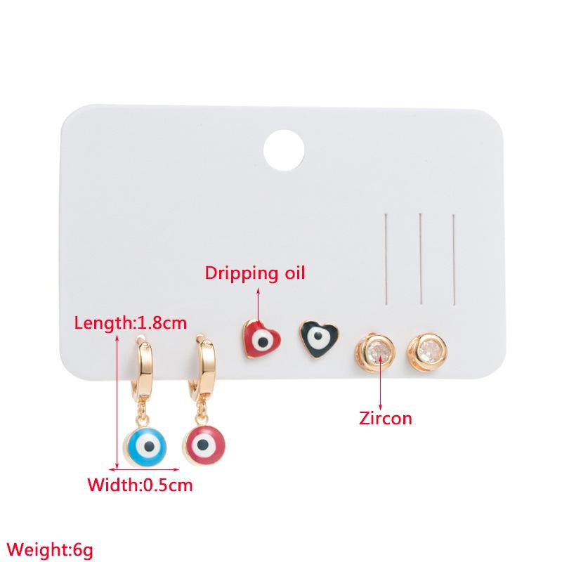Women's Devil's Eye Love Earrings Set Personalized Premium Earrings Temperament Drop Earrings