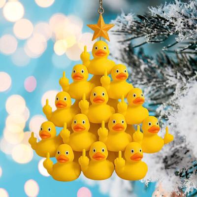 Ornement Canards de Noël Yousheng Décorations Suspendues Acrylique 2D Cadeaux de Fête de Vacances Remplisseurs de Bas de Noël Décor Arbre de Noël