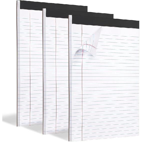 3 Pack Legal Pads Refills Note Pads, Writing Pads 8.5 x 11 Inches, Memo Pads Lined Writing Note Pads, Letter Size Legal Pad Wide Ruled Lined Pads