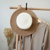French Retro White Khaki Flat Top Top Top Hat Women'S Summer Sunshade Vacation Beach Sun Straw Hat Big Brim