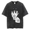 Anime Hellsing Alucard Graphic Washed T Shirt Men Vintage Manga T-shirts Street Cotton Tshirt Harajuku Male Casual Tops