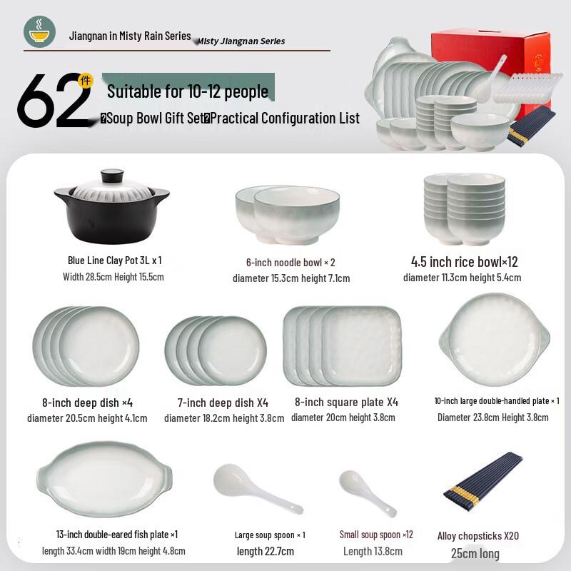 WA Chinese Underglaze Ceramic Dinnerware Set