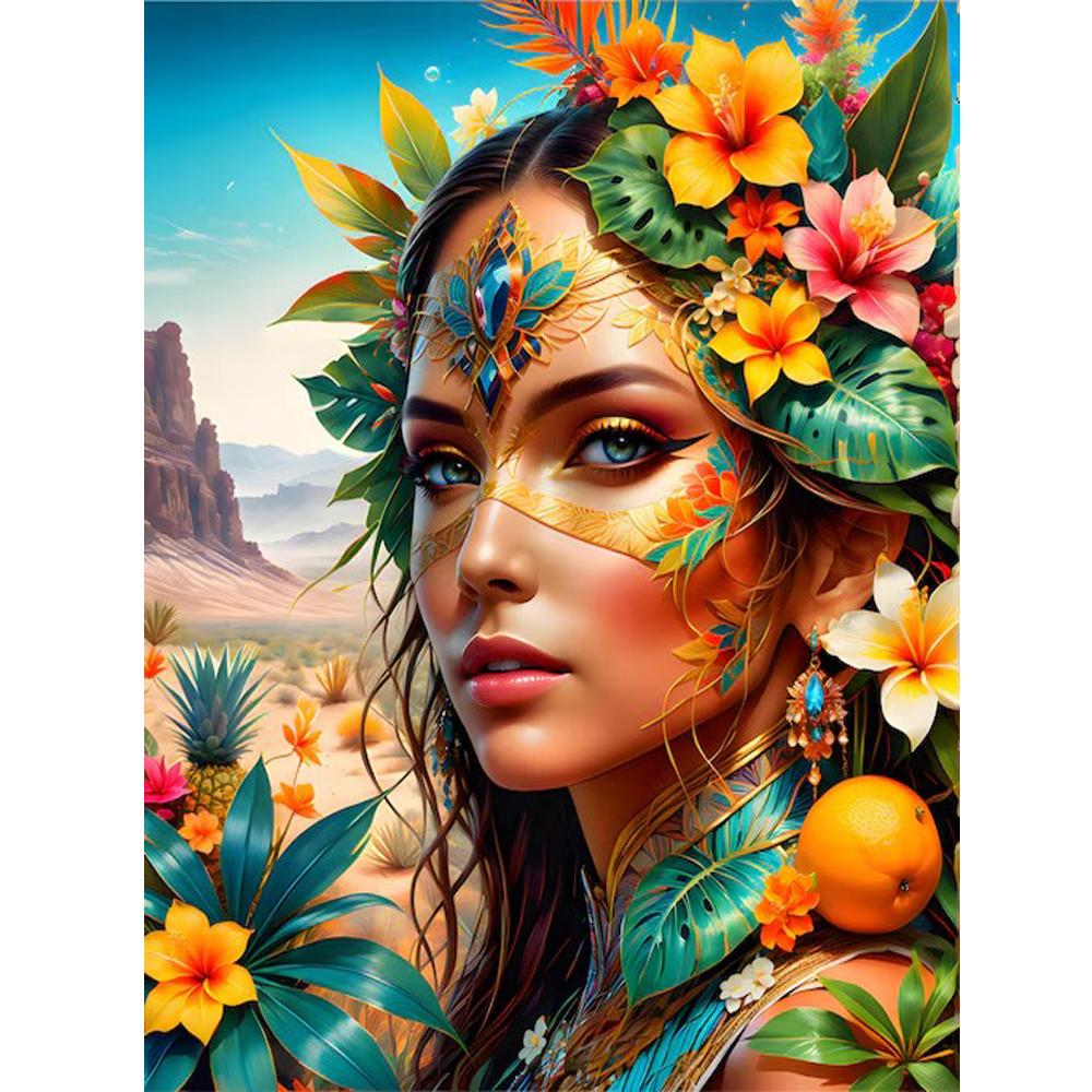 

Фэнтезийная девушка и цветы DIY Полная Алмазная Картина Новая Вышивка Крестом 2024 Алмазная Мозаика Вышивка Для Домашнего Декора J3993 round 60x60cm коричневый