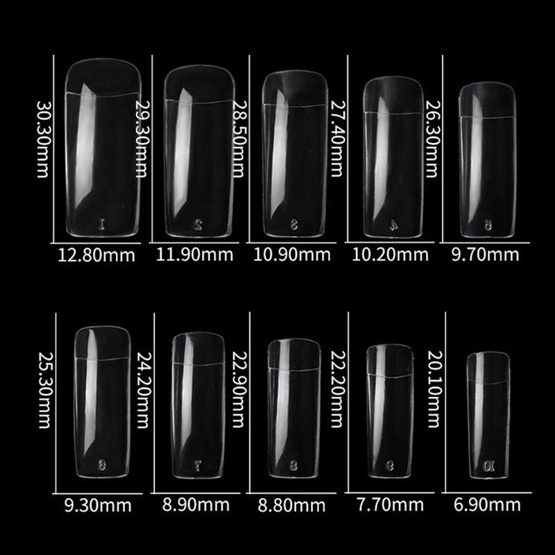 500 pcs/bag French Full Cover False Nail Tips Without Trace Acrylic Artificial Fake Nails Art Manicure Tools