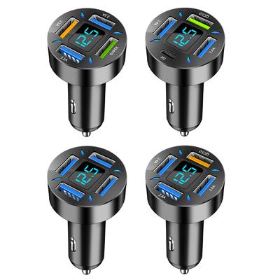 66W 4 Ports USB PD Quick Car Charger QC3.0 Type C Fast Charging Car Adapter Cigarette Lighter Socket Splitter For iPhone Xiaomi