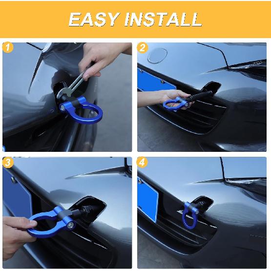 CHEAYAR Track Racing Style Car Front Bumper Tow Hook Compatible with Mazda MX-5 Miata 2016-2024 2025, Car Refitted Front Rear Bumper Trailer Ring Eye