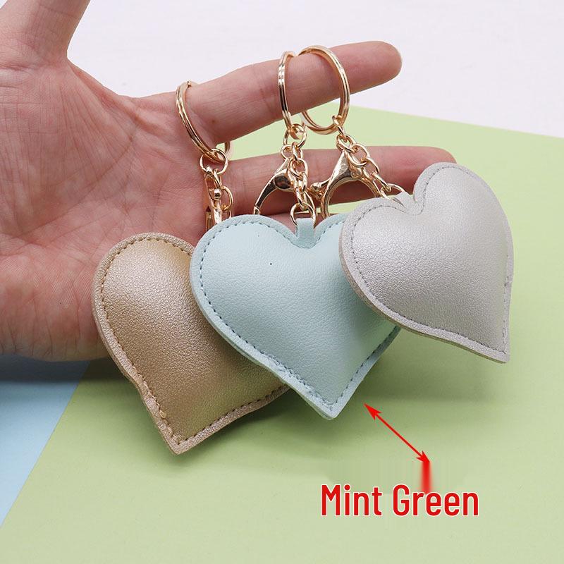 Heart-Shaped PU Leather Keychain - Stylish Accessory for Women's Bags and Car Interior Decor