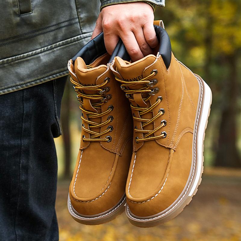 Fashion Classic Safety Boots  Casual Walking Comfortable Mens Work Boots Anti Smashing Anti Piercing Steel Toe Safety Shoes