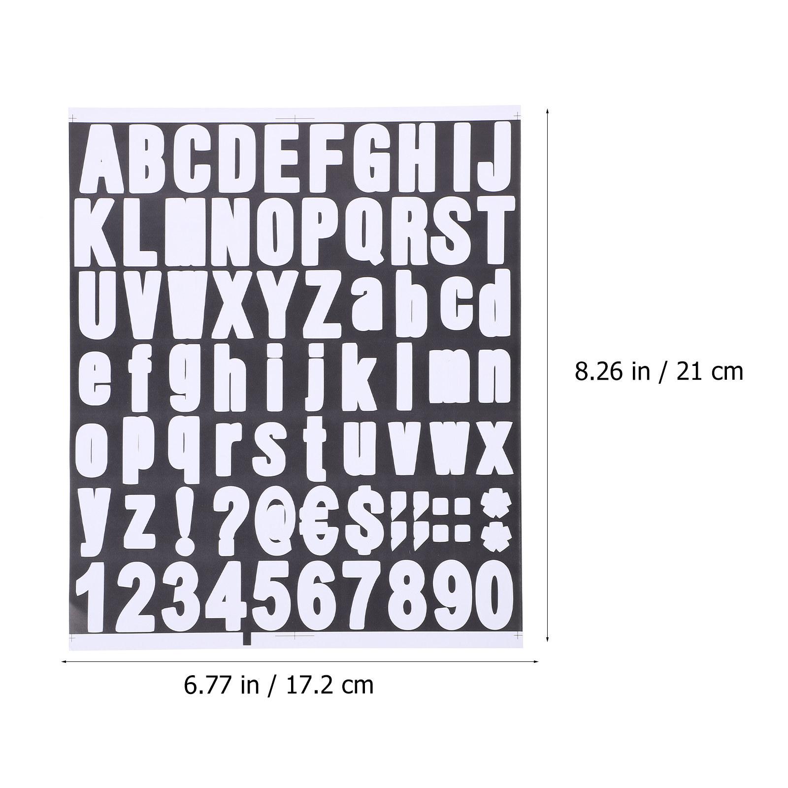 

10pcs 10 Sheets Adhesive Letter Stickers Alphabet Number Decals For Craft Scrapbooking Diy Home Office Address Signs Label Decor белый